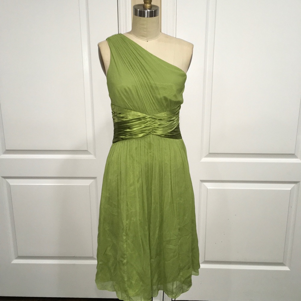 Maggy London One Shoulder Chiffon Dress